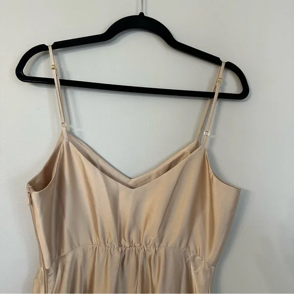 knee length dresses for ladies Lana Maxi Dress, in Champagne Luxe Satin, Size: Small | Show Me Your Mumu